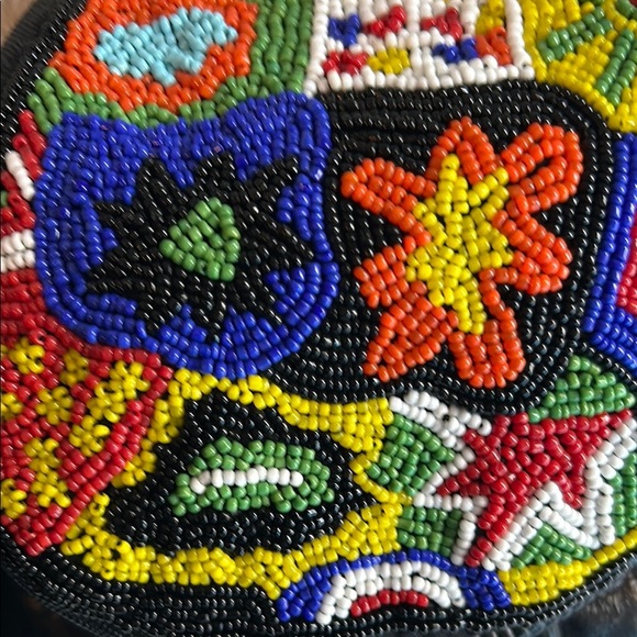 Vintage Claudia Beaded Black Leather Women's Bag - Picture 14 of 15